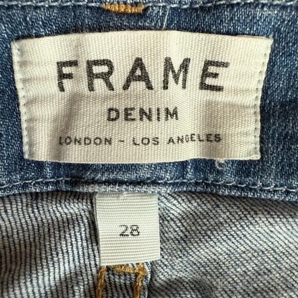 FRAME Denim Le Crop Mini Boot Size 28 Stony Creek Stretchy Bootcut Jeans Zip Fly - Picture 10 of 13